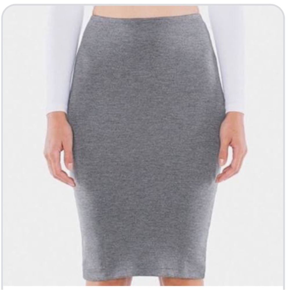 American Apparel Grey Bodycon Midi Skirt